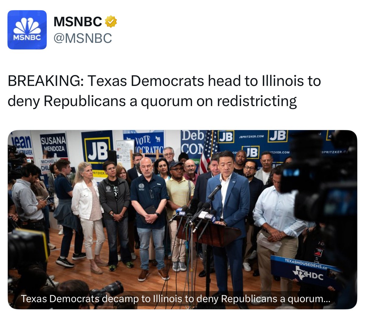 greg_price11's tweet image. So Texas Democrats have decided to flee their state to protest "partisan gerrymandering."

Half of them are currently in Illinois, the most gerrymandered state in the country.

The other half are in New York, where Democrats redrew the congressional maps in their favor after…
