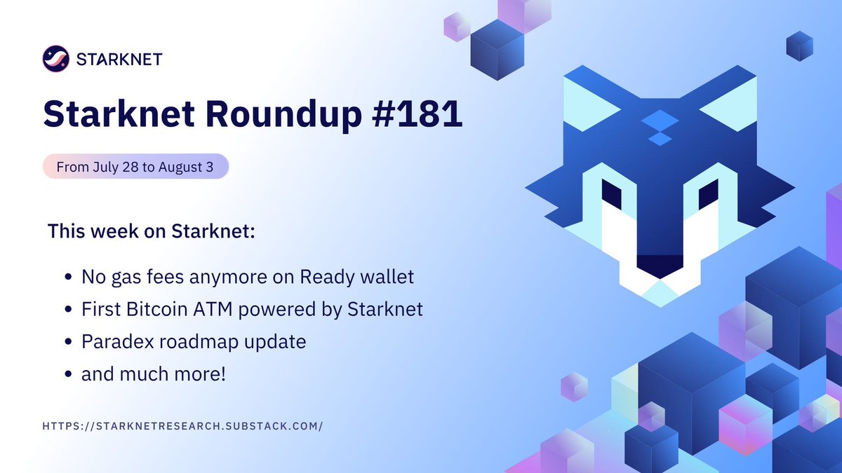 1/ this week in the pack 🐺 

from infra to apps, here’s your weekly Starknet recap