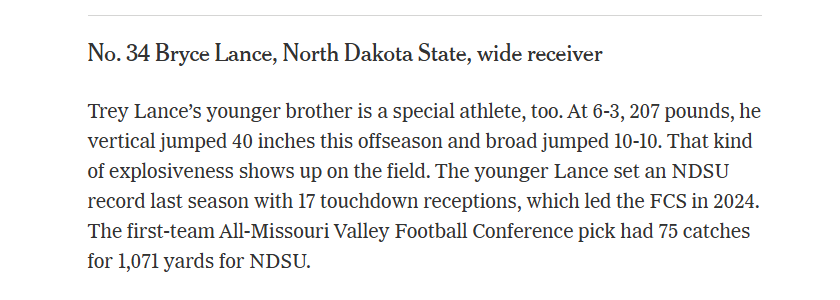 NDSUfootball's tweet photo. Our No. 5⃣ is No. 3⃣4⃣ on The Freaks List.

📰 https://t.co/5ptqUIXclI https://t.co/ELGsKDW9xi