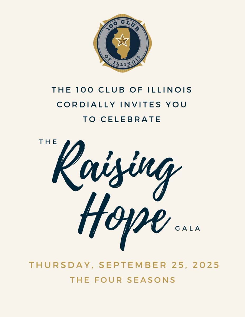 On Sept. 25th, join Tony Chereso, CEO &amp; President of Inland &amp; a member of the BODs of the 100 Club of Illinois, at the Four Seasons Chicago for the Raising Hope Gala. The 100 Club supports families of active duty first responders. Learn more: tinyurl.com/m4kfwacj