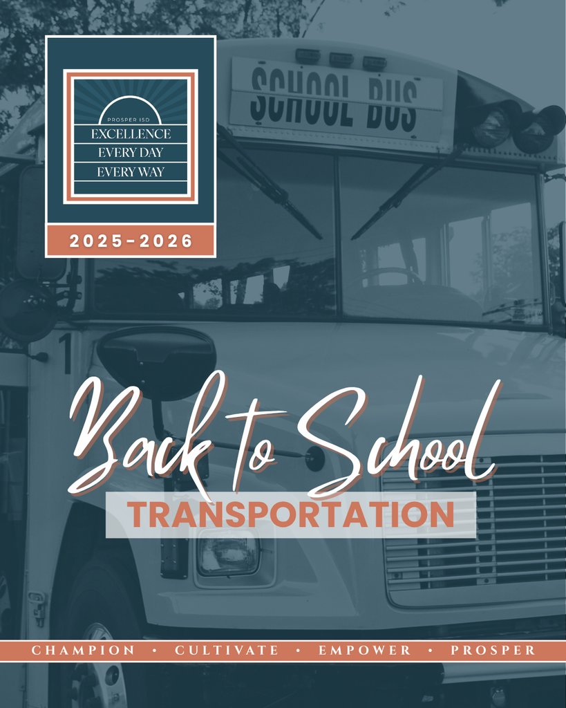 🚌 Our Transportation Team is ready to roll!

📅 Gen Ed bus info in Skyward Aug. 1 after 6 PM

📅 SPED info in Skyward Aug. 6

📲 Use the StopFinder app to find your child's bus

✅ Check eligibility in InfoFinder

📬 Details in the new Transportation Newsletter!