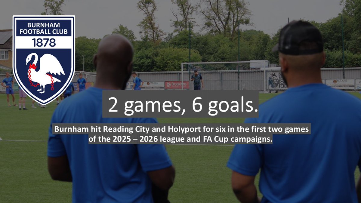 Burnham Football Club (@burnhamfc1878) on Twitter photo Goals goals goals
Burnham FC with 6 goals in two games. New supporters welcome 🙏
New video on YouTube available now youtu.be/bUc7S-DnFCM
#NonLeague #Emiratesfacup <a href="/NonLeaguePaper/">The Non-League Paper</a> <a href="/nonleaguevol/">Non-League Volunteers</a> <a href="/NonLeagueBlogs/">NonLeagueBlogs</a> <a href="/Wycombe_GC/">⚽️ Wycombe Grassroots Football Community ⚽️</a> <a href="/Darlington10/">Daniel Darlington</a> <a href="/Ollie_Bayliss/">Ollie Bayliss</a> Goals goals goals
Burnham FC with 6 goals in two games. New supporters welcome 🙏
New video on YouTube available now youtu.be/bUc7S-DnFCM
#NonLeague #Emiratesfacup <a href="/NonLeaguePaper/">The Non-League Paper</a> <a href="/nonleaguevol/">Non-League Volunteers</a> <a href="/NonLeagueBlogs/">NonLeagueBlogs</a> <a href="/Wycombe_GC/">⚽️ Wycombe Grassroots Football Community ⚽️</a> <a href="/Darlington10/">Daniel Darlington</a> <a href="/Ollie_Bayliss/">Ollie Bayliss</a>