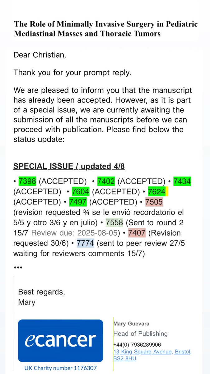 Cristian Puerta (@crisdavid0925) on Twitter photo Monday news! I am happy to share that we got our paper “The Role of Minimally Invasive Surgery in Pediatric Mediastinal Masses and Thoracic Tumors” accepted for publication 🥹🙌🏽
<a href="/UCSDsurgery/">UC San Diego Surgery</a> <a href="/LatinoSurgery/">LatinoSurgSociety</a> Monday news! I am happy to share that we got our paper “The Role of Minimally Invasive Surgery in Pediatric Mediastinal Masses and Thoracic Tumors” accepted for publication 🥹🙌🏽
<a href="/UCSDsurgery/">UC San Diego Surgery</a> <a href="/LatinoSurgery/">LatinoSurgSociety</a>