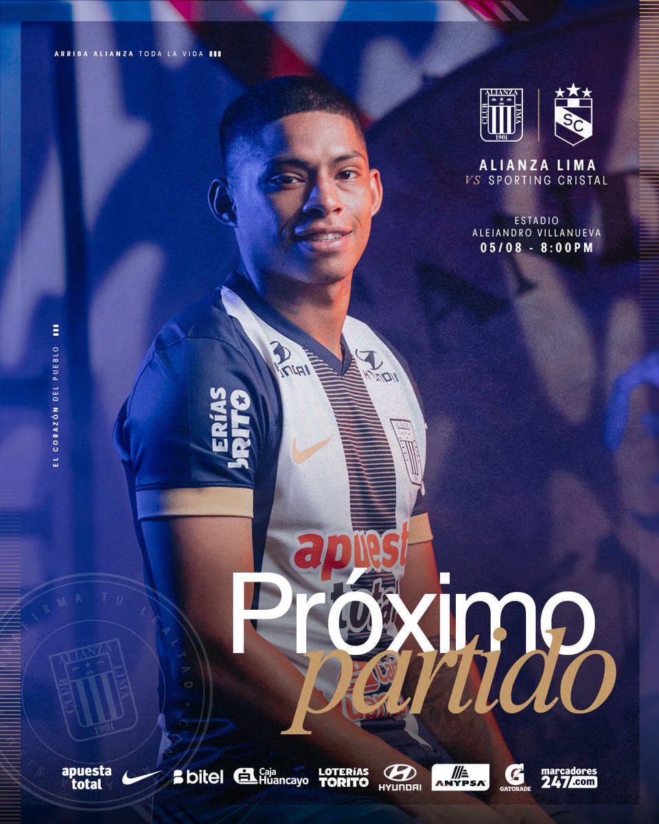 Club Alianza Lima (@clubaloficial) on Twitter photo โช๏ธยก๐ท๐น๐ถฬ๐ฟ๐ฐ๐ด๐ถ ๐ท๐จ๐น๐ป๐ฐ๐ซ๐ถ!๐ต
๐: <a href="/ClubSCristal/">Club Sporting Cristal</a>
๐: ๐๐/๐๐
โ๏ธ: ๐:๐๐ ๐ฉ.๐ฆ.
๐๏ธ: ๐๐ฅ๐๐ฃ๐๐ง๐๐ซ๐จ ๐๐ข๐ฅ๐ฅ๐๐ง๐ฎ๐๐ฏ๐.
๐: ๐
๐๐๐ก๐ ๐ ๐๐ฅ๐๐ฎ๐ฌ๐ฎ๐ซ๐ <a href="/Liga1TeApuesto/">Liga1 Te Apuesto</a>.
#ConAlianzaSiempre
#VamosPorMรกs
#ReafirmaTuLeALtad โช๏ธยก๐ท๐น๐ถฬ๐ฟ๐ฐ๐ด๐ถ ๐ท๐จ๐น๐ป๐ฐ๐ซ๐ถ!๐ต
๐: <a href="/ClubSCristal/">Club Sporting Cristal</a>
๐: ๐๐/๐๐
โ๏ธ: ๐:๐๐ ๐ฉ.๐ฆ.
๐๏ธ: ๐๐ฅ๐๐ฃ๐๐ง๐๐ซ๐จ ๐๐ข๐ฅ๐ฅ๐๐ง๐ฎ๐๐ฏ๐.
๐: ๐
๐๐๐ก๐ ๐ ๐๐ฅ๐๐ฎ๐ฌ๐ฎ๐ซ๐ <a href="/Liga1TeApuesto/">Liga1 Te Apuesto</a>.
#ConAlianzaSiempre
#VamosPorMรกs
#ReafirmaTuLeALtad