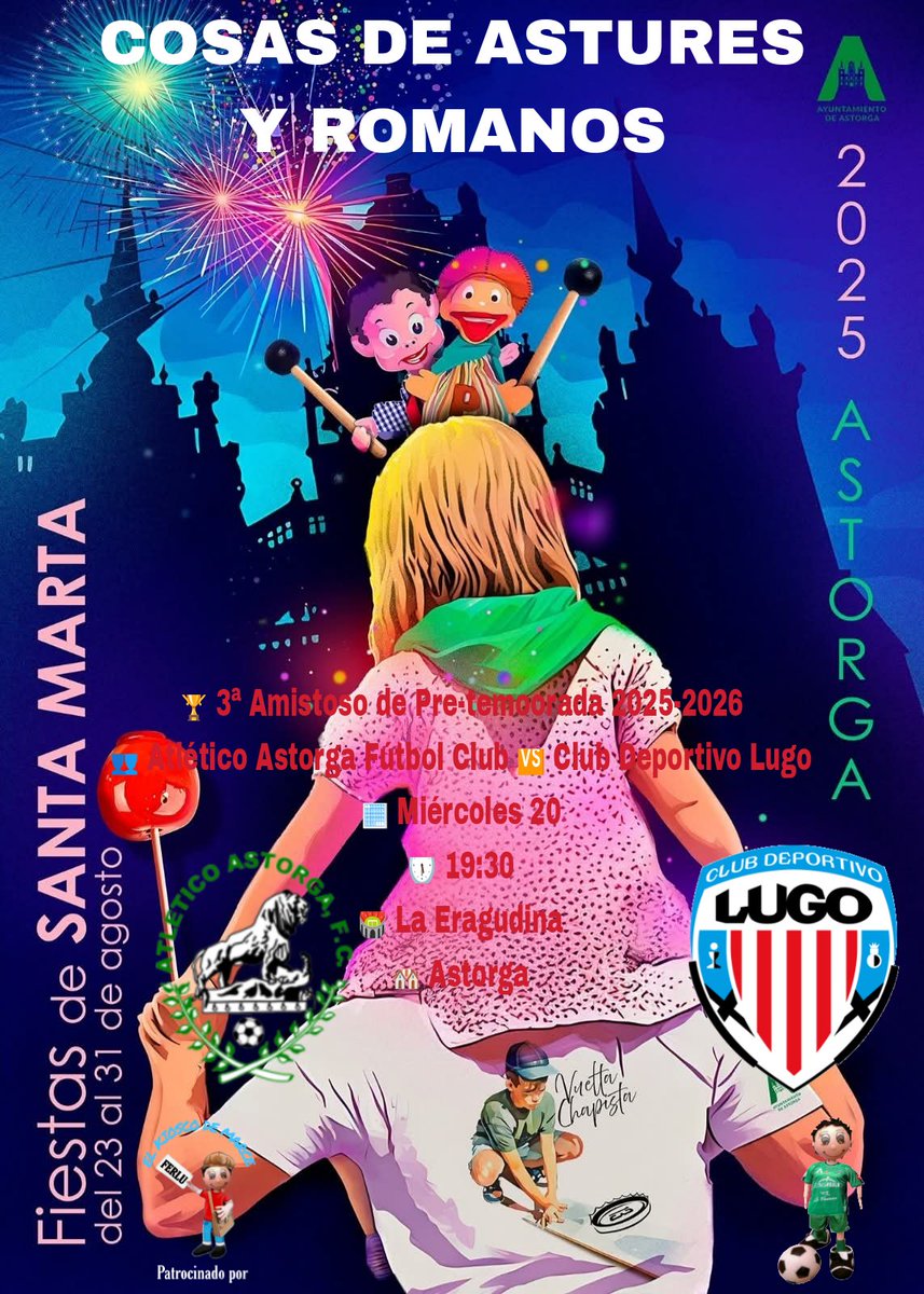 Liga RFEF Astorga (@ligarfefastorga) on Twitter photo Ruta de puesta a punto camino del inicio de la <a href="/Segunda_RFEF_/">Segunda Federación</a> <a href="/LigasRfef/">Ligas RFEF</a>
1º Sábado 09, <a href="/AtleticoAstorga/">Atlético Astorga F.C.</a> & <a href="/AtcoBembibre/">Atlético Bembibre</a> a las 19:30
2º Viernes 15, <a href="/LaBanezaFC_/">La Bañeza FC</a> & <a href="/AtleticoAstorga/">Atlético Astorga F.C.</a> a las 18:30
3º Miércoles 20, <a href="/AtleticoAstorga/">Atlético Astorga F.C.</a> & <a href="/CDeportivoLugo/">Club Deportivo Lugo 🪓</a> B a las 18:30 Ruta de puesta a punto camino del inicio de la <a href="/Segunda_RFEF_/">Segunda Federación</a> <a href="/LigasRfef/">Ligas RFEF</a>
1º Sábado 09, <a href="/AtleticoAstorga/">Atlético Astorga F.C.</a> & <a href="/AtcoBembibre/">Atlético Bembibre</a> a las 19:30
2º Viernes 15, <a href="/LaBanezaFC_/">La Bañeza FC</a> & <a href="/AtleticoAstorga/">Atlético Astorga F.C.</a> a las 18:30
3º Miércoles 20, <a href="/AtleticoAstorga/">Atlético Astorga F.C.</a> & <a href="/CDeportivoLugo/">Club Deportivo Lugo 🪓</a> B a las 18:30