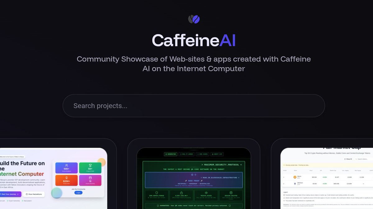 Check out the most Comprehensive database of Web-Sites &amp; apps Created with Caffeine AI on the Internet Computer

Discover &amp; take inspiration from a plethora of <a href="/caffeineai/">caffeine</a> sites &amp; applications created by the community and hosted on the Internet Computer

showcase.caffbrew.com