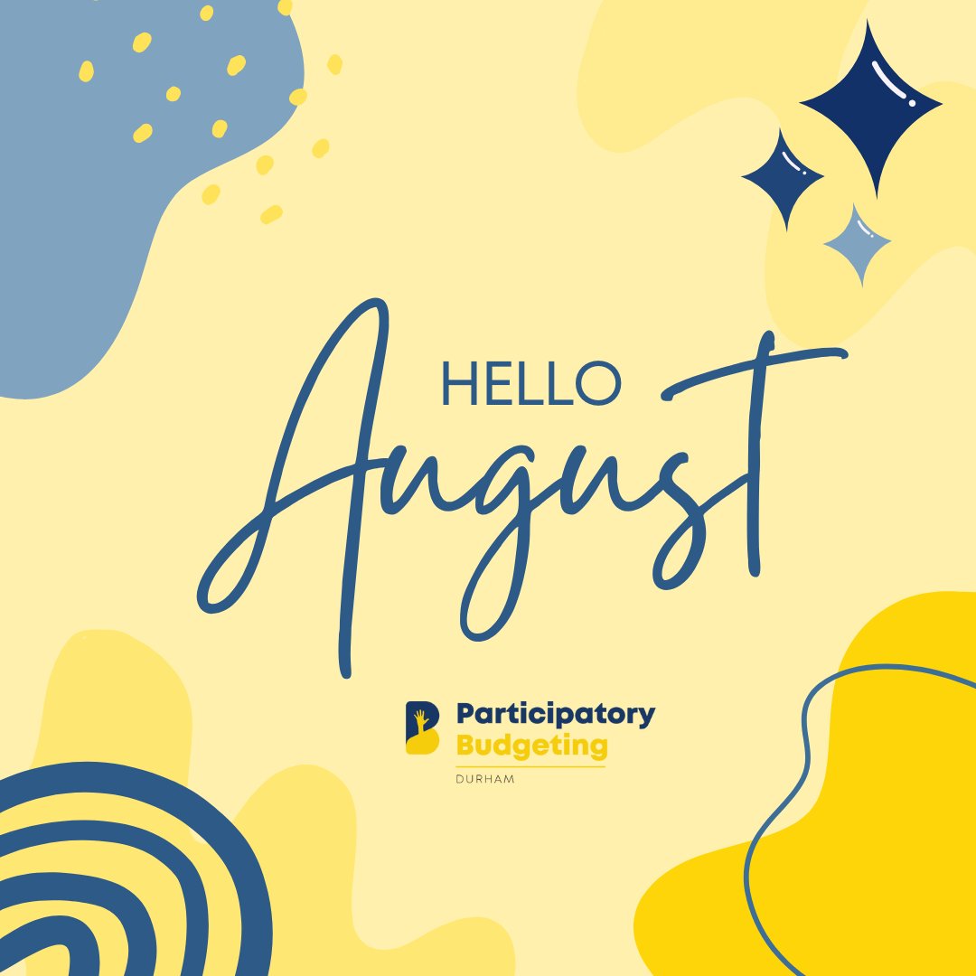 Happy August from the Durham PB Team! We are one month closer to voting, and in the meantime, we are hard at work developing proposal ideas submitted by you, our community! #ParticipatoryBudgeting #CityofDurham #BullCity 

Website: pbdurham.org