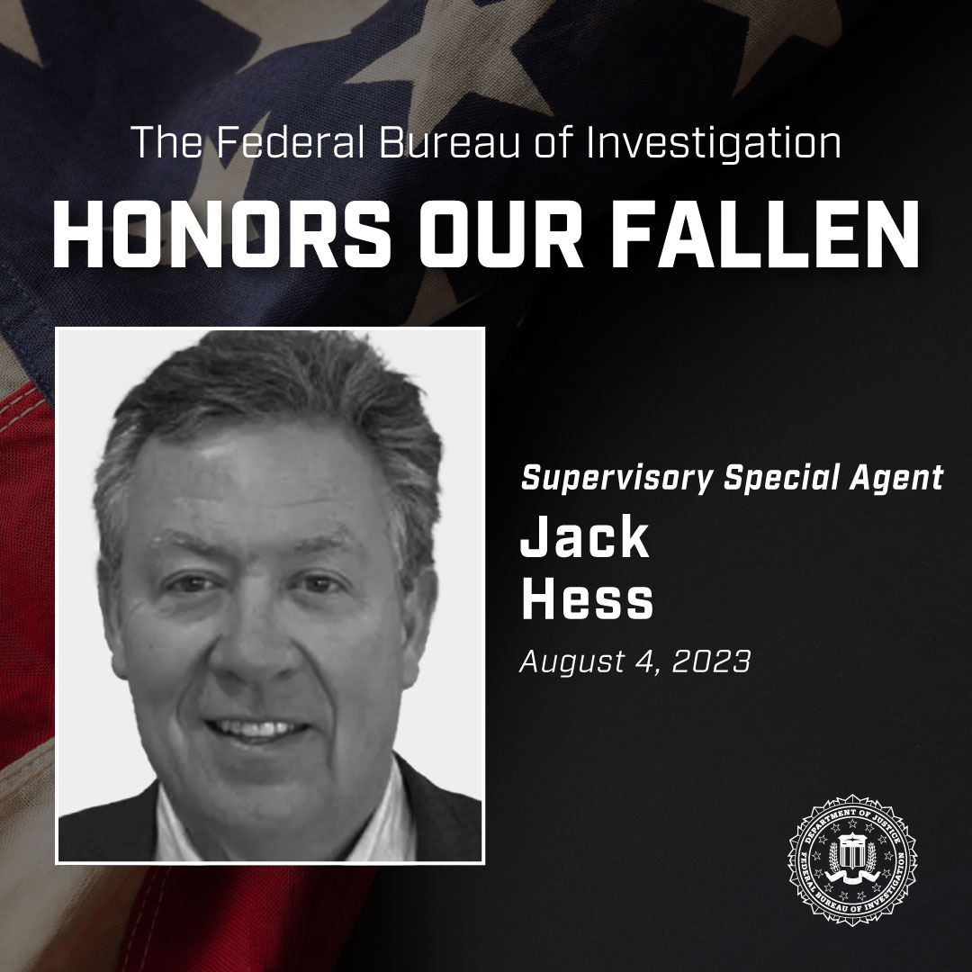 FBI Dallas remembers Supervisory Special Agent Jack Hess, who died on August 4, 2023, from health complications associated with exposure to toxic air during 9/11 recovery efforts at the Pentagon. ow.ly/Zur350Wzvnb