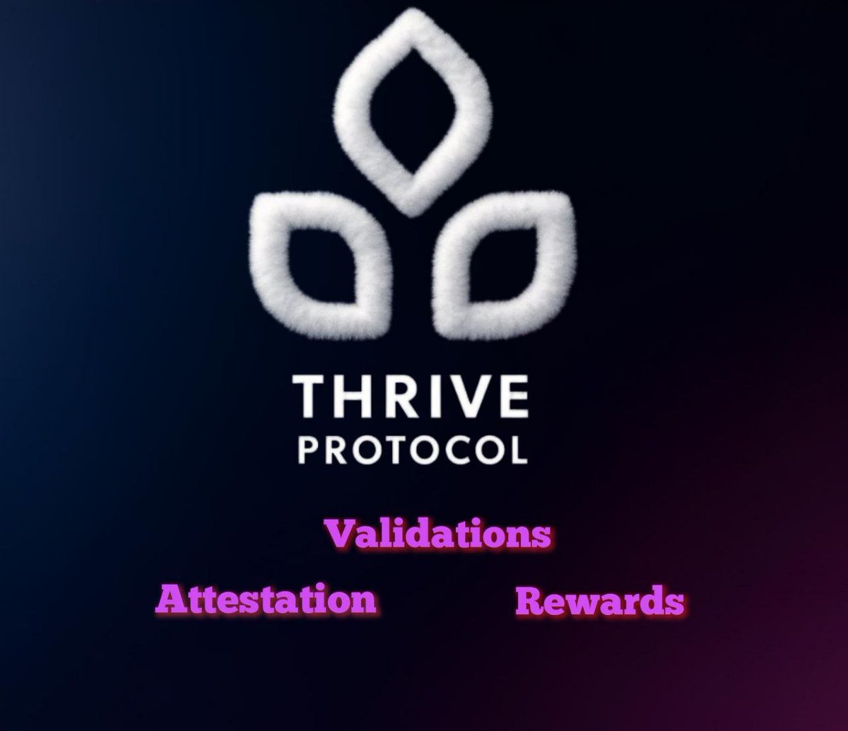 GThrive CT.

Know these 3 things on Thrive.

✅ Validations: Thrive Protocol makes sure validations for good contributions are spot on and easy, checking they’re real to keep things running smooth and build trust.

✅ Attestation: On-chain attestations lay out the contributions