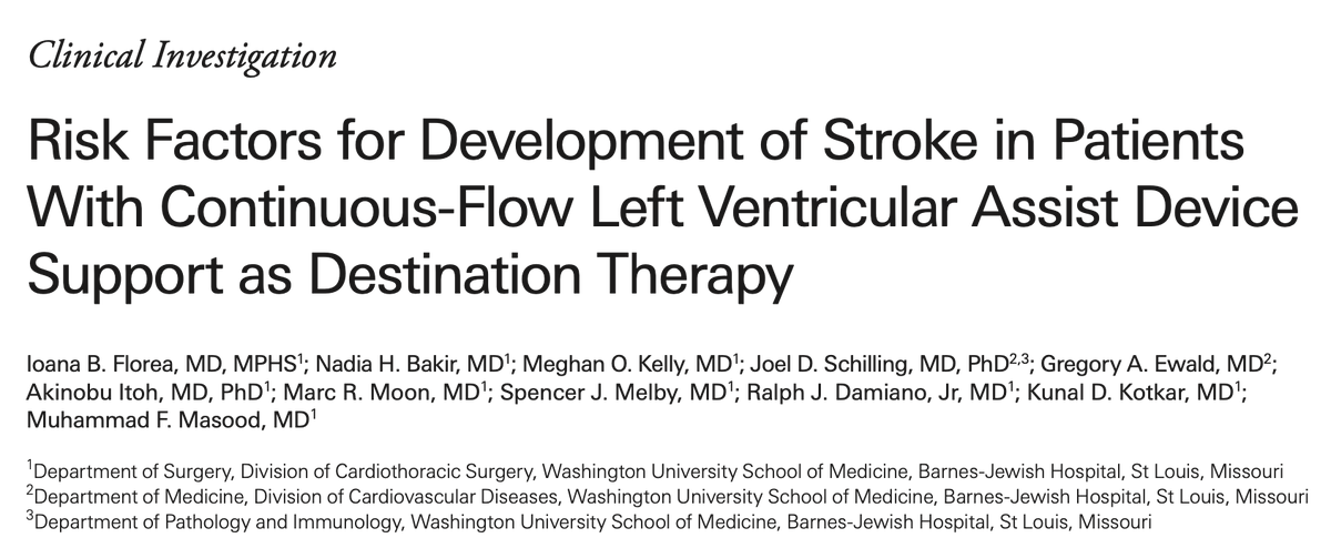 Ioana Florea, MD MPHS (@ibflormed) on Twitter photo Our analysis of risk factors for developing stroke in patients who receive CF-LVADs as Destination Therapy published today in THIJ! Thank you <a href="/MFarazMasood/">M. Faraz Masood</a> and <a href="/WashU_CT/">WashU Medicine Division of Cardiothoracic Surgery</a> for your many years of support! cc <a href="/NadiaBakirMD/">Nadia Bakir MD</a>
thij.kglmeridian.com/view/journals/… Our analysis of risk factors for developing stroke in patients who receive CF-LVADs as Destination Therapy published today in THIJ! Thank you <a href="/MFarazMasood/">M. Faraz Masood</a> and <a href="/WashU_CT/">WashU Medicine Division of Cardiothoracic Surgery</a> for your many years of support! cc <a href="/NadiaBakirMD/">Nadia Bakir MD</a>
thij.kglmeridian.com/view/journals/…