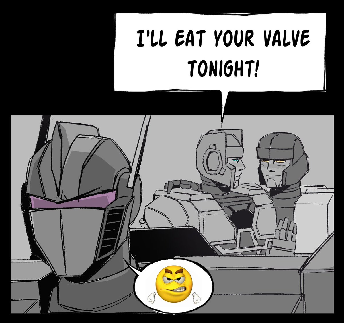 turns out darkwing was just really sick of hearing these two dirty talk. 

#Transformers #TransformersOne #Paxd #opmeg