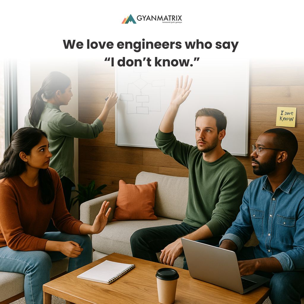 GyanMatrix's tweet image. We love engineers who say “I don’t know.”
Designers who delete their first drafts.
PMs who ask dumb questions in public.

GyanMatrix doesn’t breed heroes.

We build humility-led teams.

👉 Build, break, and belong → gyanmatrix.com

#NoTechBroZone #WorkWithHumans