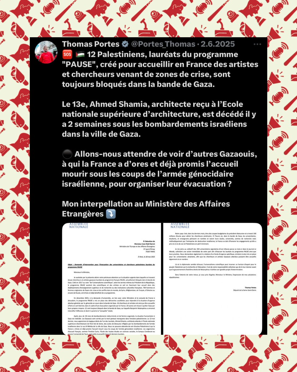 SwordOfSalomon's tweet image. 🚨🚨🖋️🇵🇸 SIGNALEMENT : Yousef Elqedra, poète palestinien et chercheur en littérature, a été évacué de Gaza en France par le Quai d’Orsay le 25 avril 2024. Aujourd’hui réfugié à Marseille, il étudie et travaille au sein de l’@IREMAM_AMU, et bénéficie du programme public PAUSE,…