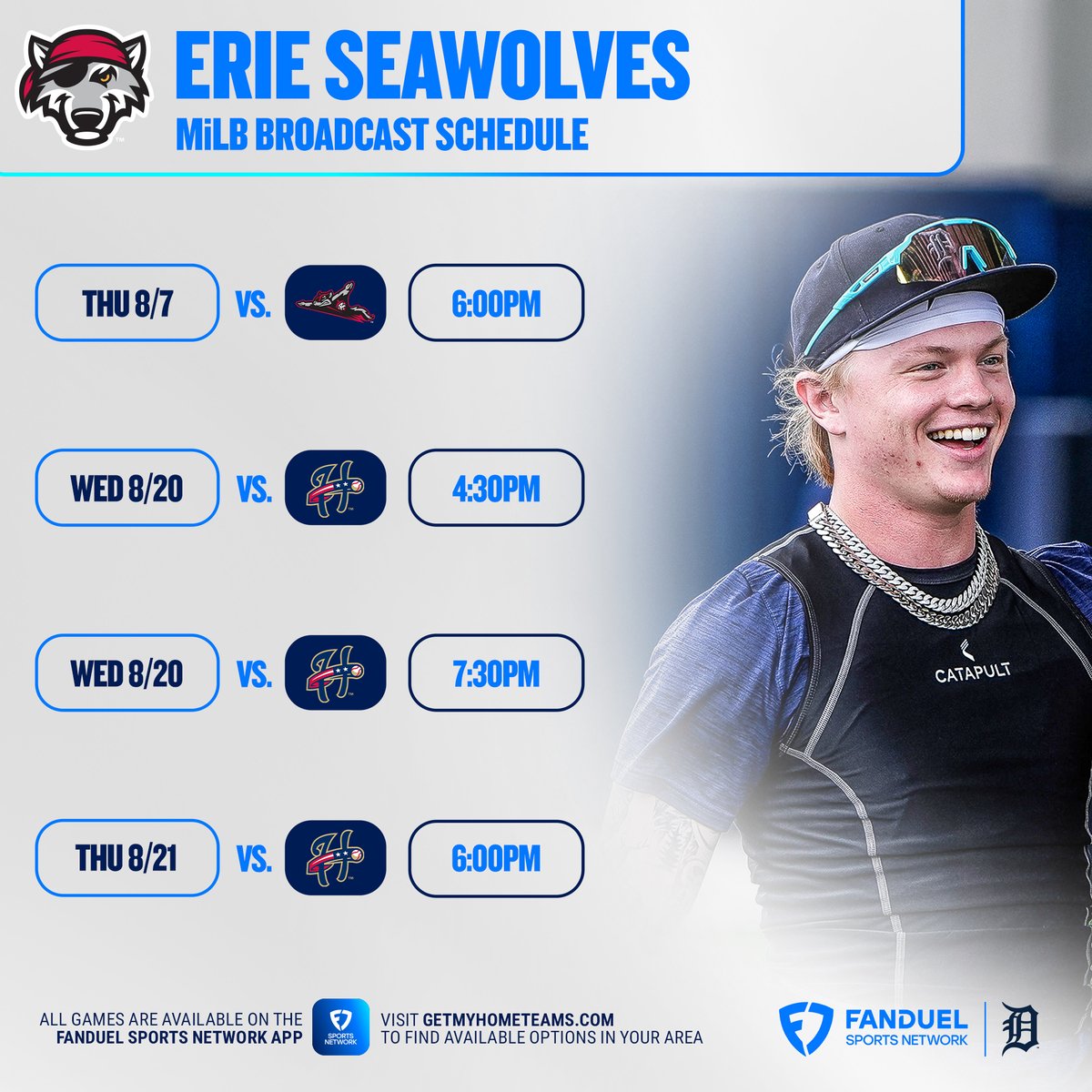 FanDuelSN_DET's tweet image. Big news @tigers fans! Now is your chance to watch our future stars! 🌟

We're bringing you select @erie_seawolves games on FanDuel Sports Network! ⤵️