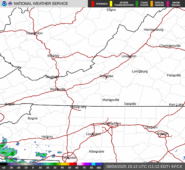Radar is pretty darn quiet this morning. Only a low chance (20-30%) of precipitation this afternoon for the NC mountains. Enjoy it while it lasts as increased widespread precipitation chances return as early as tomorrow.