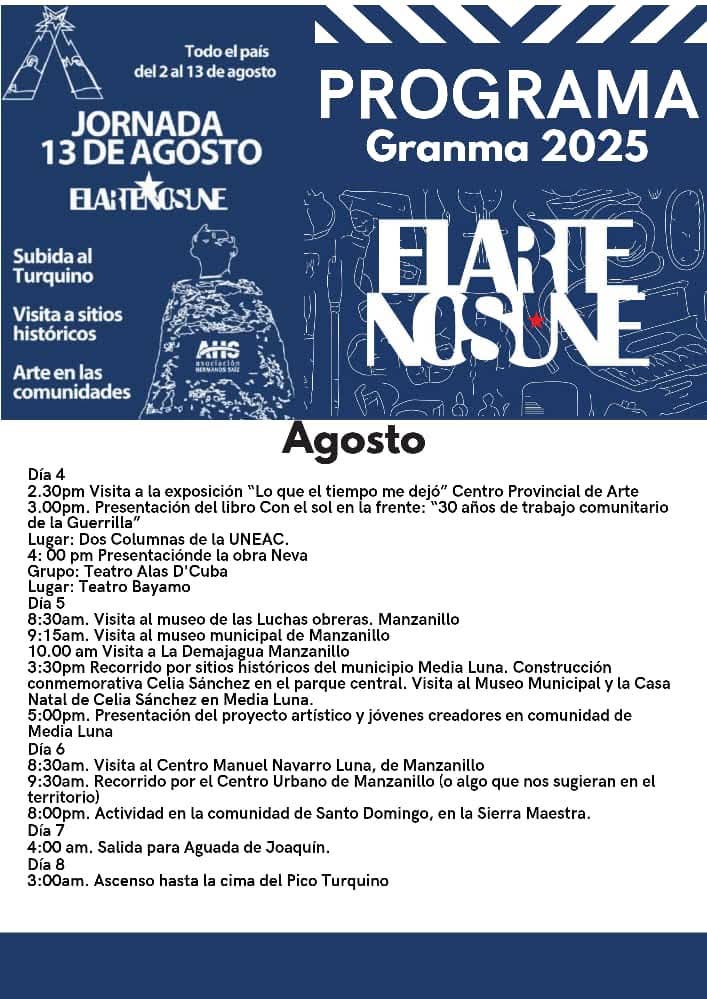 La vanguardia joven celebra este 13 de agosto en #provinciaGranma