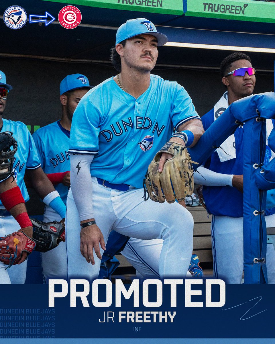 Dunedin Blue Jays (@dunedinbluejays) on Twitter photo THE FREETH IS VANCOUVER BOUND📈
After batting .300 with a .434 OBP in July, INF JR Freethy has been promoted to High-A <a href="/vancanadians/">Vancouver Canadians</a> 🎉 THE FREETH IS VANCOUVER BOUND📈
After batting .300 with a .434 OBP in July, INF JR Freethy has been promoted to High-A <a href="/vancanadians/">Vancouver Canadians</a> 🎉