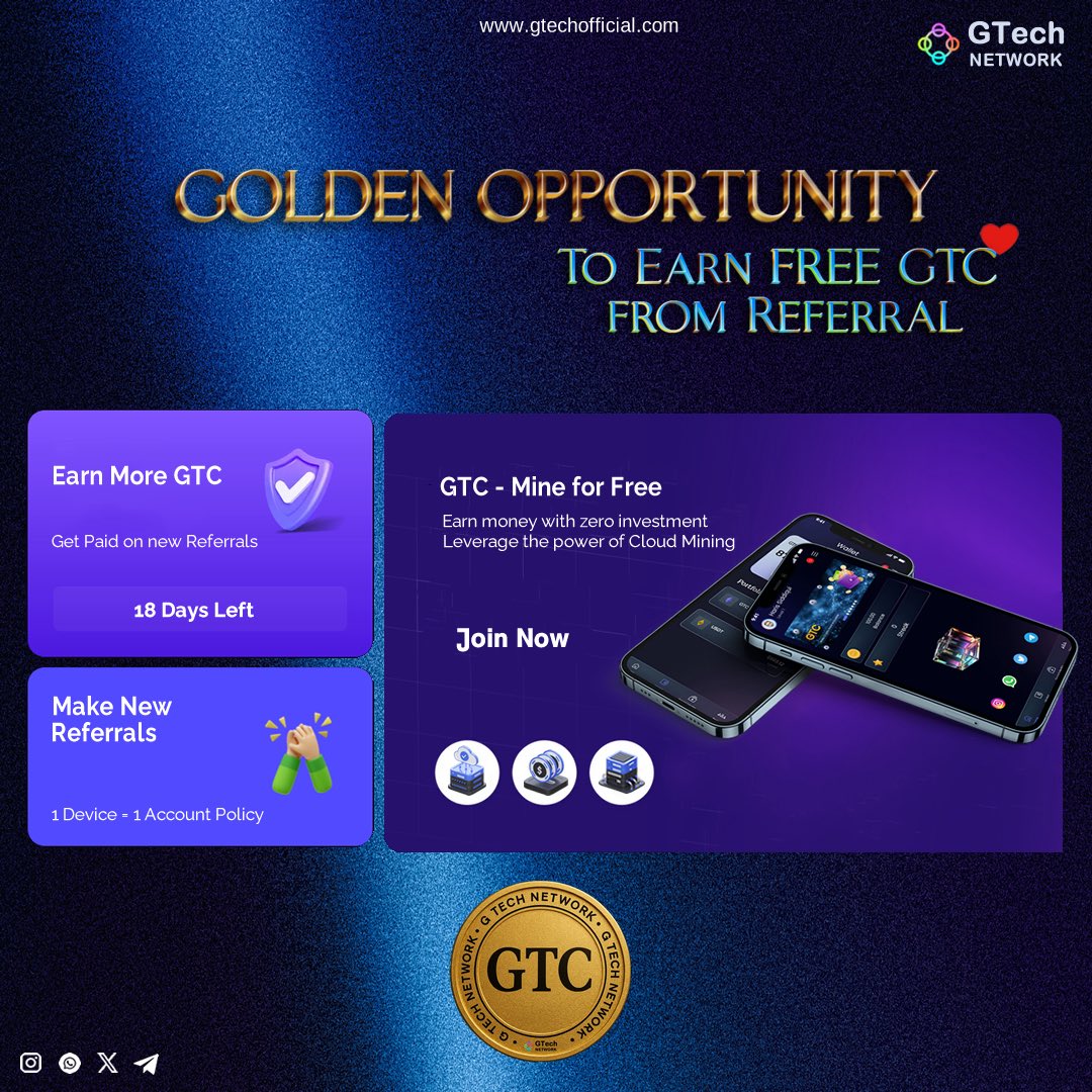 Golden opportunity alert! 🚨
Referral Campaign:
- Refer: 3, 5, 10, 20, 50, or 100 new users
- Period: July 22nd - August 22nd
- Rewards: Get extra GTC for each milestone achieved
- Terms:
    - Only refer real and active users
    - 1 device = 1 account policy 

Time's Running