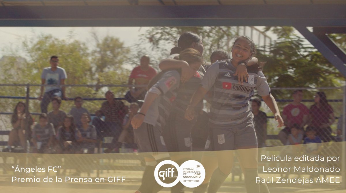 🏆✨ ¡Felicidades al equipo de Ángeles FC!
El Documental, dirigido por Roberto Ortiz  y editado por Leonor Maldonado  y Raúl Zendejas AMEE  , fue reconocido con el Premio de la Prensa en el Festival Internacional de Cine de Guanajuato <a href="/giffmx/">Guanajuato Film Fest</a> 
<a href="/BenucaFilms/">Benuca Films</a> <a href="/jacalitofilms/">Jacalito</a>