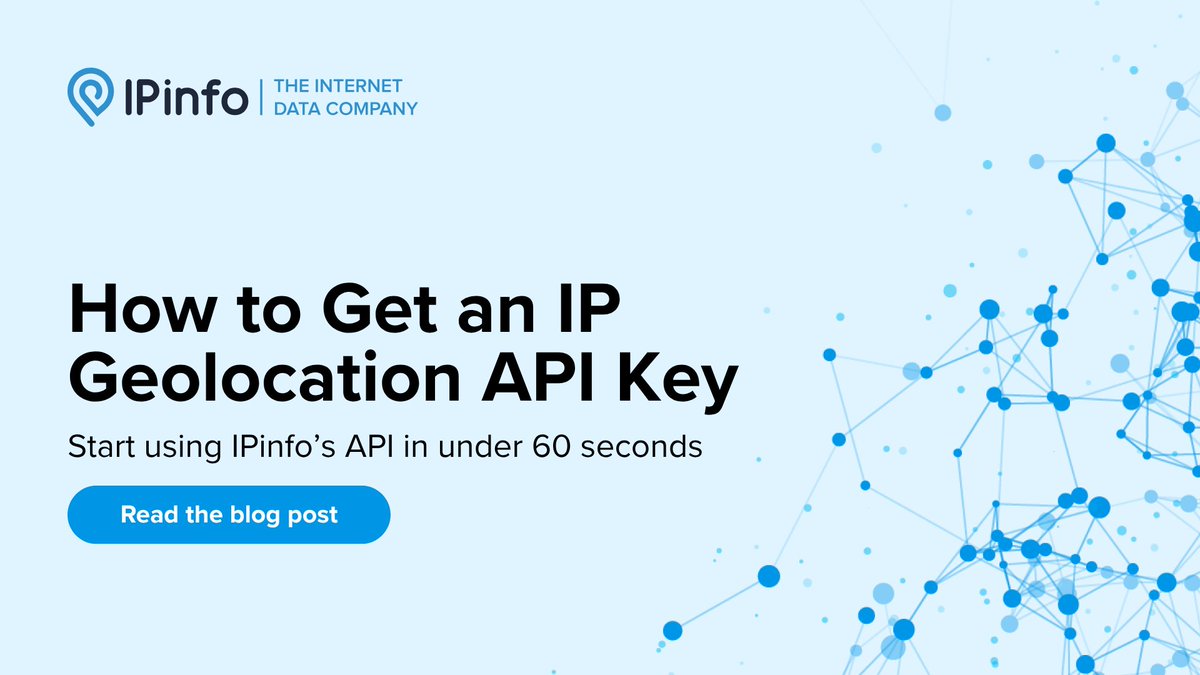 ipinfo's tweet image. Need an IP geolocation API key?
Takes &lt; 60 seconds to get started with IPinfo.
Here’s how to:
🔑 Get your token
🌐 Call the API via cURL, JS, or browser
🧪 Test a response
Step-by-step guide → ipinfo.io/blog/how-to-ge…
#IPData #APIKeys #DevTools