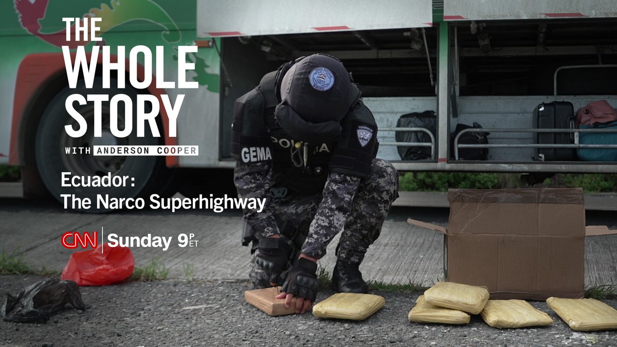CNNPR's tweet photo. This week on #TheWholeStory, CNN's David Culver returns with an immersive dispatch from inside the brutal cocaine trafficking system which has made Ecuador the deadliest country in Latin America. “Ecuador: The Narco Superhighway” premieres Sunday at 9pm ET/PT on CNN.
https://t.co/Q1jCjUyPZk