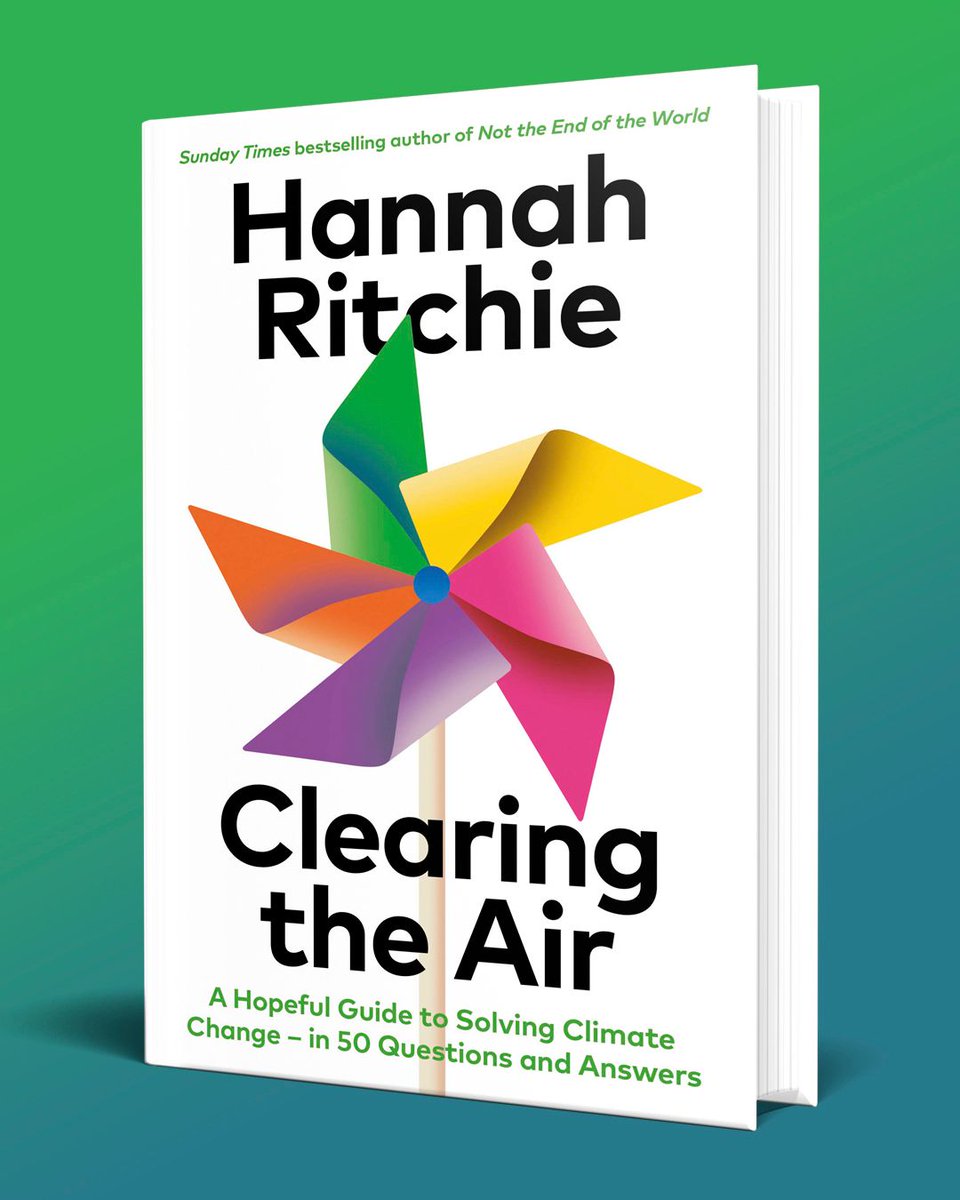 Our World in Data (@ourworldindata) on Twitter photo Our own <a href="/_HannahRitchie/">Hannah Ritchie</a> has a new book about tackling climate change coming out next month!
Called “Clearing the Air”, it covers everything from renewable energy and nuclear power to electric vehicles, heat pumps, minerals, carbon capture, and geoengineering.
It will be Our own <a href="/_HannahRitchie/">Hannah Ritchie</a> has a new book about tackling climate change coming out next month!
Called “Clearing the Air”, it covers everything from renewable energy and nuclear power to electric vehicles, heat pumps, minerals, carbon capture, and geoengineering.
It will be