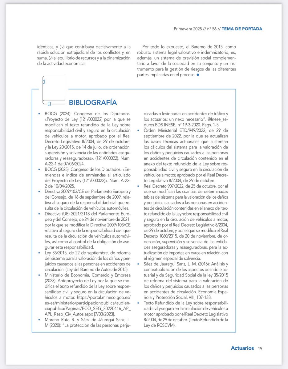 📣 #Artículo (2025): « El Baremo de Autos como instrumento para la gestión de riesgos». <a href="/IAE1959/">Instituto de Actuarios de España 🇪🇸🇪🇺</a> <a href="/InfoAAE/">AAE</a> Actuarios, nº 56. Págs. 16-19.
🌐
Léelo aquí:
actuarios.org/wp-content/upl…
#RafaelMoreno