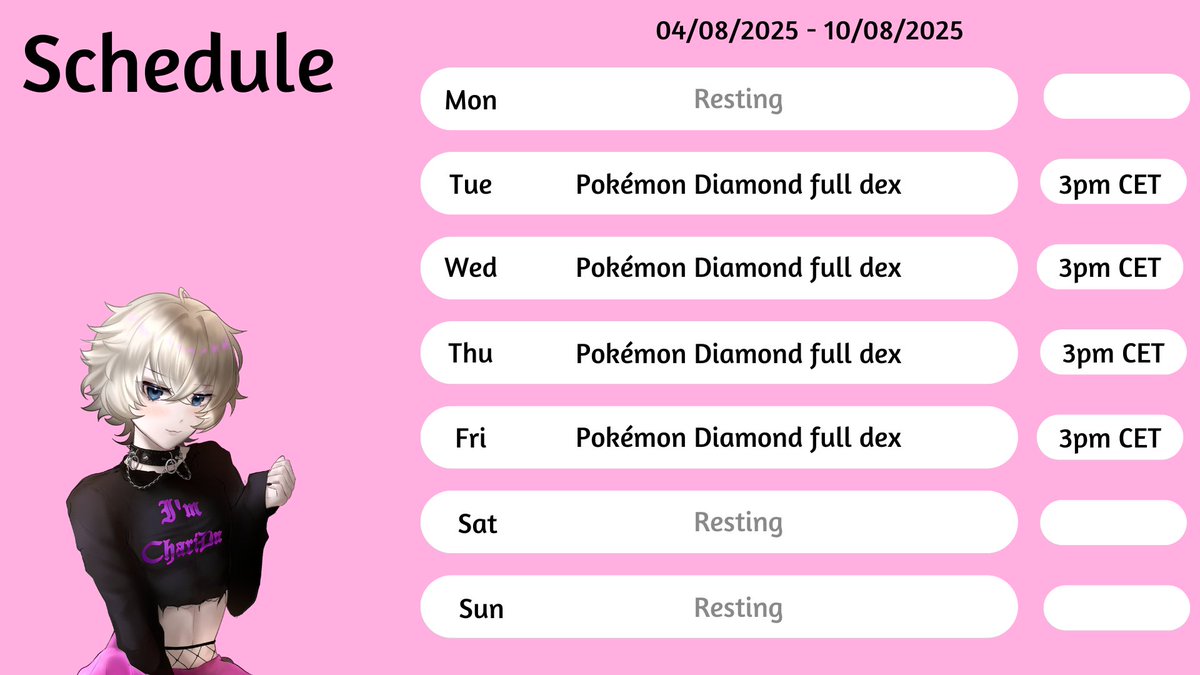 ChariPlaysPkmn's tweet image. We need to lock in or else we'll never finish this dex, from now on I'll try stream on every week day. at least for august :3

#pngtuber #ENVtuber