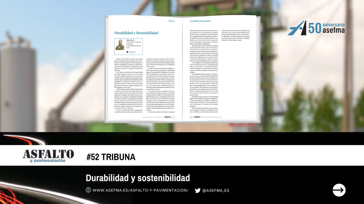 asefma (@asefma_es) on Twitter photo Según se avance en la transformación digital del sector, con tecnologías como #GemelosDigitales e #InteligenciaArtificial, se abordará una durabilidad más ajustada a la realidad, bajo modelos predictivos.
Lo explica <a href="/angelsampi/">Ángel Sampedro</a> en #AsfaltoyPavimentación: ow.ly/eHmM50QjqPz Según se avance en la transformación digital del sector, con tecnologías como #GemelosDigitales e #InteligenciaArtificial, se abordará una durabilidad más ajustada a la realidad, bajo modelos predictivos.
Lo explica <a href="/angelsampi/">Ángel Sampedro</a> en #AsfaltoyPavimentación: ow.ly/eHmM50QjqPz