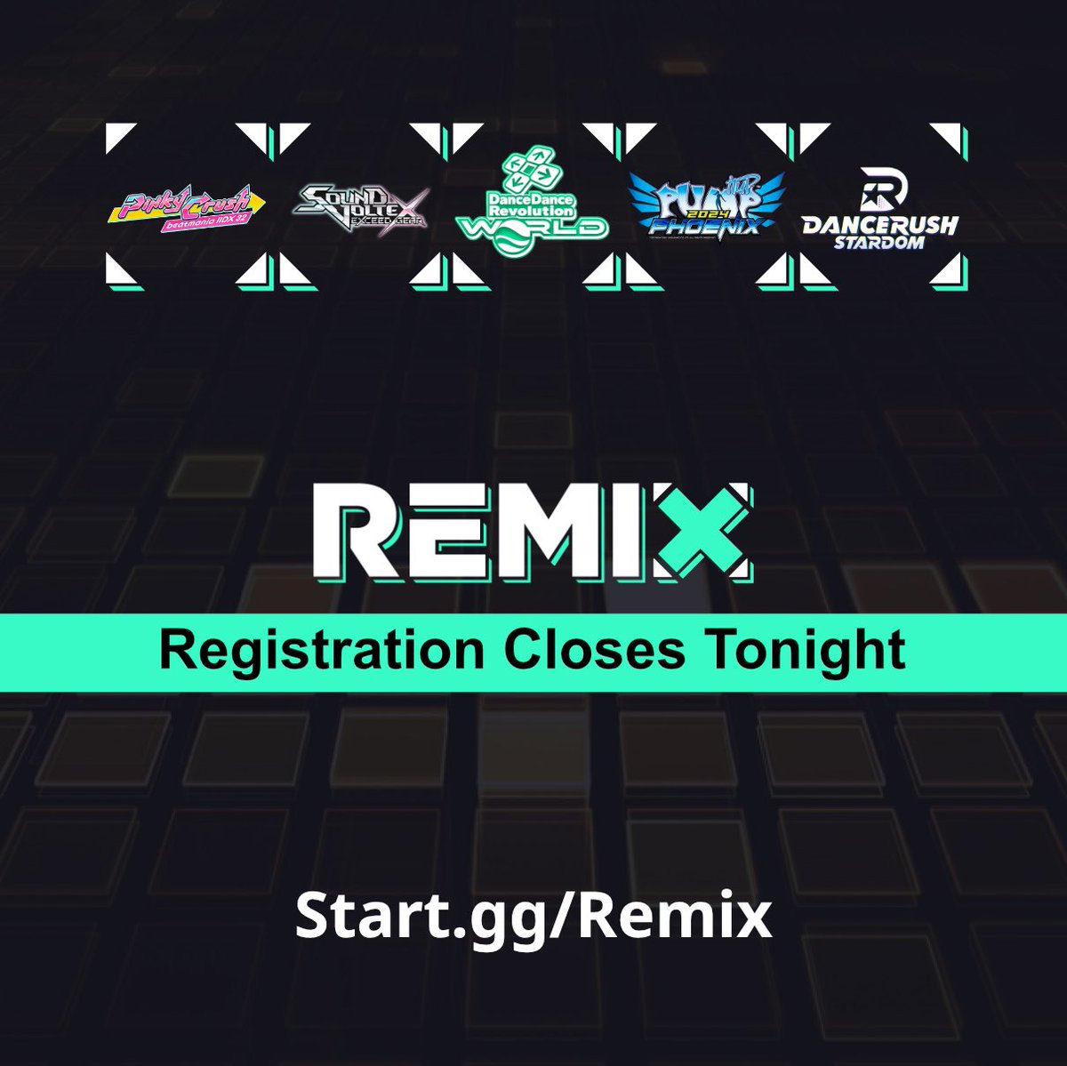 ace_series's tweet image. Last day to register for Remix! Last call for any new entrants!

Start.gg/remix