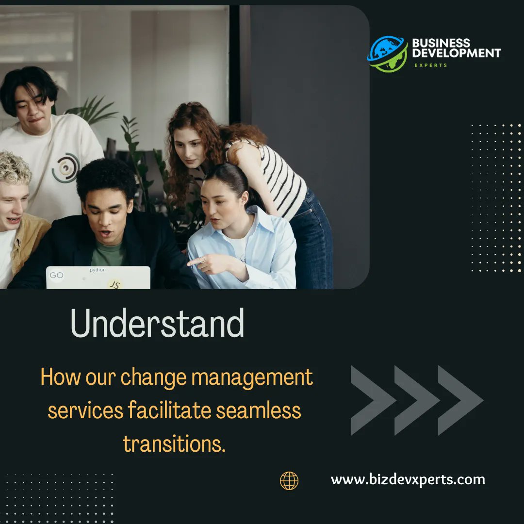 CarlosPosadasGT's tweet image. Understand how our change management services facilitate seamless transitions. Details on our homepage: cutt.ly/kePz7j4i #ChangeManagement #SeamlessTransition #Homepage @bizdevxperts