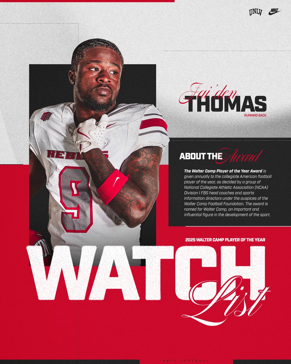 UNLV Football (@unlvfootball) on Twitter photo πππ₯πππ« πππ¦π© ππ₯ππ²ππ« π¨π ππ‘π ππππ« ππ
<a href="/WalterCampFF/">Walter Camp Football</a> | <a href="/Jaiden_Thomas9/">JaiβDen βJetβ Thomas</a>
π° unlvrebels.com/news/2025/8/1/β¦ πππ₯πππ« πππ¦π© ππ₯ππ²ππ« π¨π ππ‘π ππππ« ππ
<a href="/WalterCampFF/">Walter Camp Football</a> | <a href="/Jaiden_Thomas9/">JaiβDen βJetβ Thomas</a>
π° unlvrebels.com/news/2025/8/1/β¦