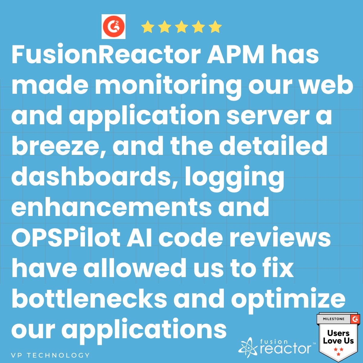 Another 5-star review on @G2dotCom bit.ly/3J0FMW1

#ColdFusion #5StarReviews #BestAPM