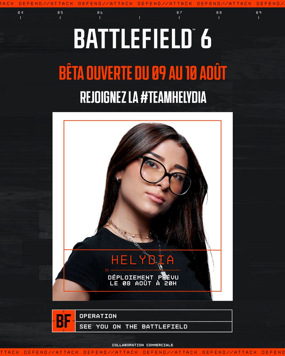 helydia (@helydiaa) on Twitter photo Salut tout le monde, le 08 aoĂ»t je serai en live Twitch sur la bĂȘta de Battlefield 6 !
Je vais ĂȘtre capitaine de la #TeamHelydia et on va affronter les Ă©quipes de Locklear, Skyrozz et LittleBigWhale, ça va ĂȘtre trop cool soyez lĂ ! đ„ž
#BF6 <a href="/BattlefieldEAFR/">#Battlefield France</a> | PublicitĂ© Salut tout le monde, le 08 aoĂ»t je serai en live Twitch sur la bĂȘta de Battlefield 6 !
Je vais ĂȘtre capitaine de la #TeamHelydia et on va affronter les Ă©quipes de Locklear, Skyrozz et LittleBigWhale, ça va ĂȘtre trop cool soyez lĂ ! đ„ž
#BF6 <a href="/BattlefieldEAFR/">#Battlefield France</a> | Publicité