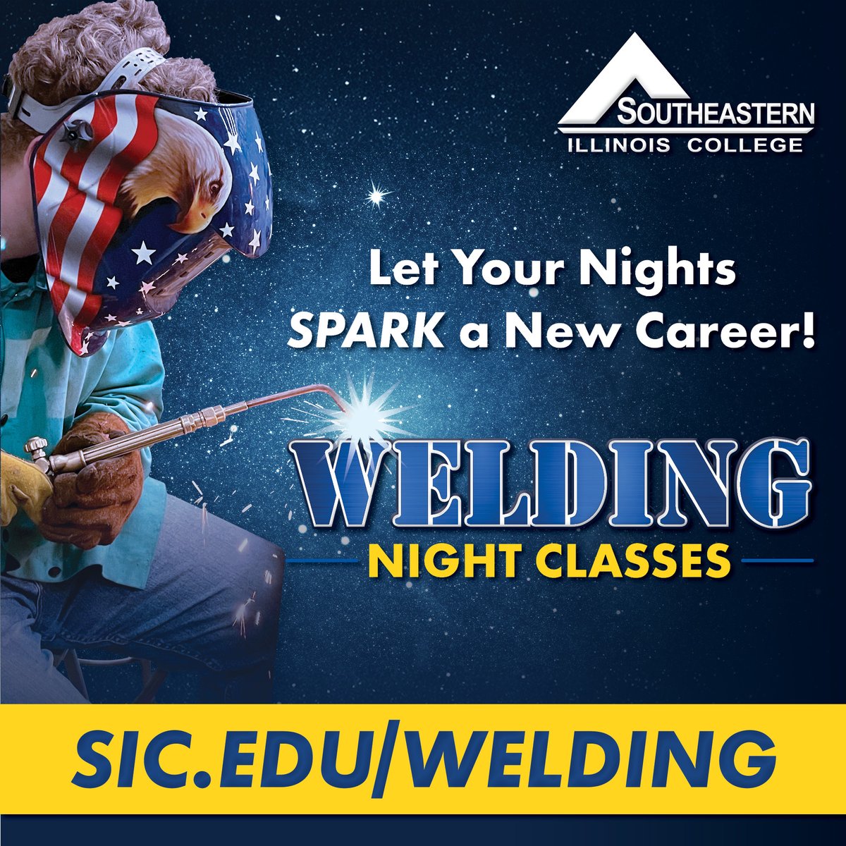 SIC_EDU's tweet image. Let Your Nights Spark a New Career! ✨

💥 Night welding classes start Aug. 18 at SIC
🔥 Learn TIG, MIG, ARC, Pipe Welding, Plasma Cutting, Blueprint Reading &amp;amp; more
💻 Info: sic.edu/welding
✉️ Enroll: advising@sic.edu

#SICWelding #WeldYourFuture #NightClasses