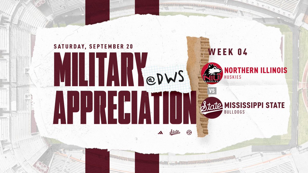 Mississippi State Athletics (@hailstate) on Twitter photo Join us in honoring our nation’s military and first responders with discounted tickets to watch <a href="/HailStateFB/">Mississippi State Football</a> host Northern Illinois on Sept. 20!
ℹ️ » hailst.at/25FBGroupSales
#HailState🐶 Join us in honoring our nation’s military and first responders with discounted tickets to watch <a href="/HailStateFB/">Mississippi State Football</a> host Northern Illinois on Sept. 20!
ℹ️ » hailst.at/25FBGroupSales
#HailState🐶