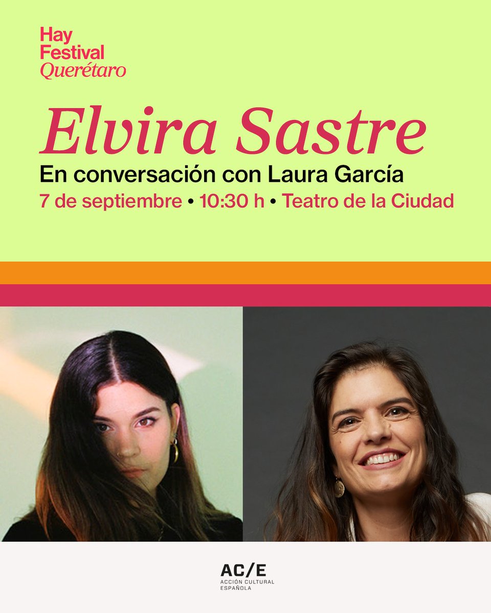 hayfestival_esp's tweet photo. Miles de personas han llegado a la poesía gracias a la cercanía que transmite @elvirasastre. Con poemarios como "Baluarte" y "Aquella orilla nuestra" —además de la novela "Las vulnerabilidades"—, ha convertido la poesía en un idioma cotidiano para toda una generación de lectores. En conversación con @Lauentuiter.

¡Quedan pocos boletos para este evento de #HayQuerétaro25! Adquiere los tuyos aquí: https://t.co/TTkMdo4BoR

@ACEcultura