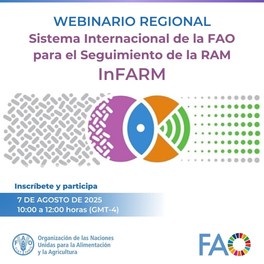 FAO en Uruguay (@faouruguay) on Twitter photo 🦠La #ResistenciaAntimicrobiana amenaza la salud y a los #SistemasAgroalimentarios a nivel global. La vigilancia es clave para contenerla.
📊La <a href="/FAO/">Food and Agriculture Organization</a> invita al 2º llamado global de datos RAM en animales y alimentos vía #InFARM.
Inscribite👉f.mtr.cool/cfzsbdpnqj
#AMRCodexTexts 🦠La #ResistenciaAntimicrobiana amenaza la salud y a los #SistemasAgroalimentarios a nivel global. La vigilancia es clave para contenerla.
📊La <a href="/FAO/">Food and Agriculture Organization</a> invita al 2º llamado global de datos RAM en animales y alimentos vía #InFARM.
Inscribite👉f.mtr.cool/cfzsbdpnqj
#AMRCodexTexts