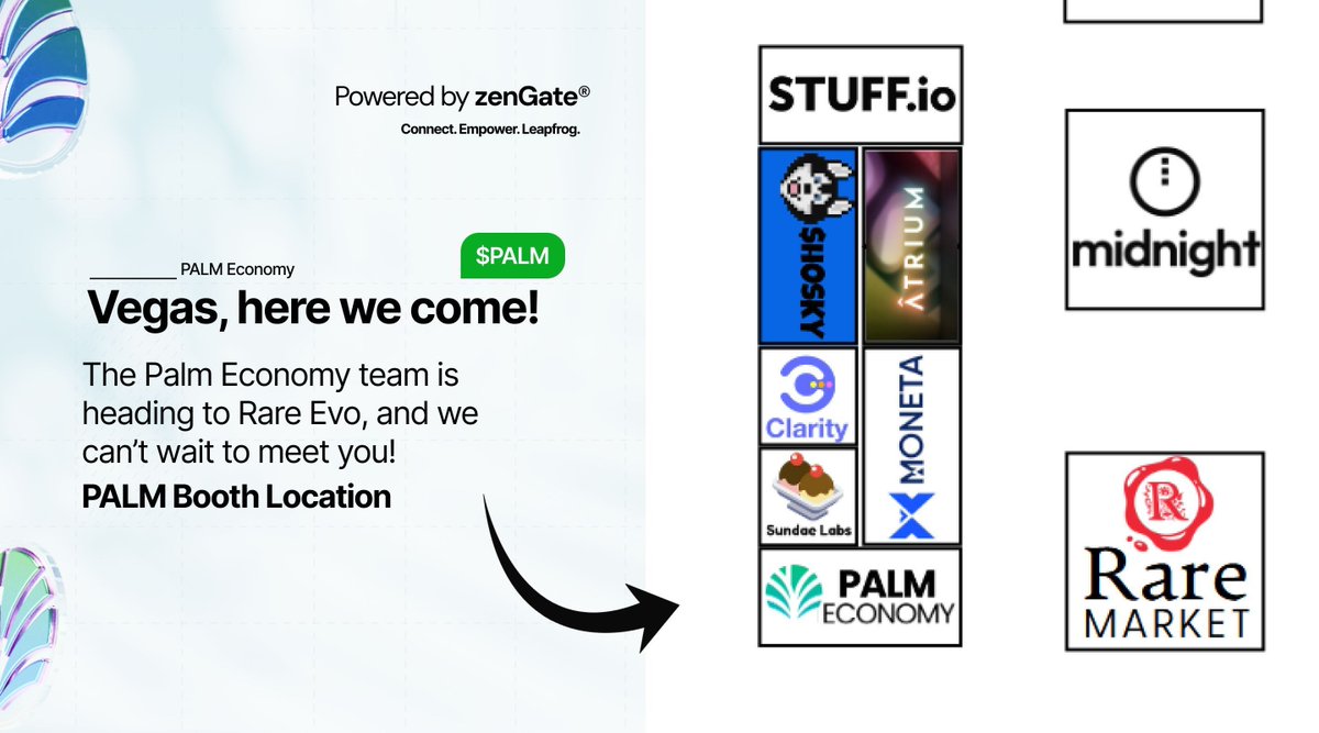 Vegas, here we come!
The Palm Economy team is heading to Rare Evo, and we can’t wait to meet you!

Whether you’ve been staking $PALM, buying from Palmyra Xpress, or just curious about what we’re building, come find us!

Let’s talk real-world adoption
Grab some limited-edition