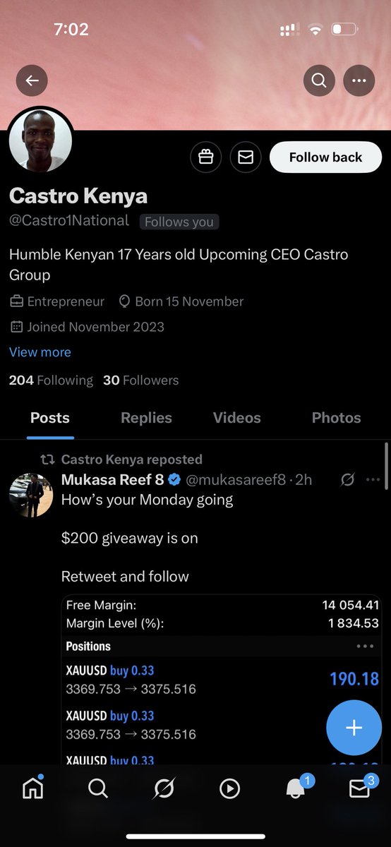 Sent $200 to <a href="/Castro1National/">Castro Kenya</a> 

Giveaway Still going on✅🔥

Retweet &amp; follow 🔥🫶🏽