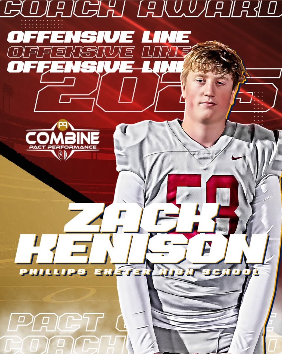 Zachary Kenison (@zack_kenison) on Twitter photo Thank you <a href="/PactPerformance/">Pact Performance</a> for a great summer of field sessions. Had a great time working with all of the coaches and players. Very grateful to receive the OL coach’s award as well.
<a href="/CoachV1781/">Coach Voulgaris</a>
<a href="/PEAFootball/">ExeterFootball</a> Thank you <a href="/PactPerformance/">Pact Performance</a> for a great summer of field sessions. Had a great time working with all of the coaches and players. Very grateful to receive the OL coach’s award as well.
<a href="/CoachV1781/">Coach Voulgaris</a>
<a href="/PEAFootball/">ExeterFootball</a>