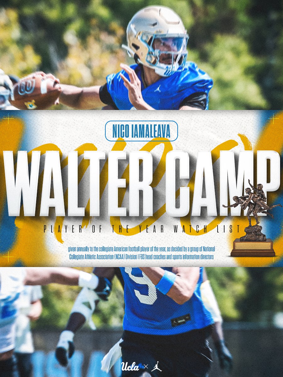 UCLA Football (@uclafootball) on Twitter photo One of the nation's best 💪🏆
<a href="/nico_iamaleava8/">Nico Iamaleava Jr.🇦🇸 🇼🇸</a> ▶️ Walter Camp Player of the Year Watch List
#GoBruins | 📝: ucla.in/453Y817 One of the nation's best 💪🏆
<a href="/nico_iamaleava8/">Nico Iamaleava Jr.🇦🇸 🇼🇸</a> ▶️ Walter Camp Player of the Year Watch List
#GoBruins | 📝: ucla.in/453Y817