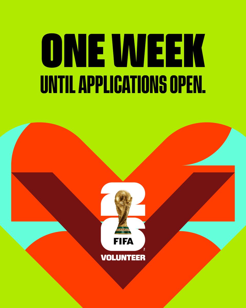 Mark your calendars!

Only one week until volunteers can apply to be a part of history at #FIFAWorldCup.

Register you interest now at the link in our bio.

#WeAreNYNJ #Somos26 #WeAre26
