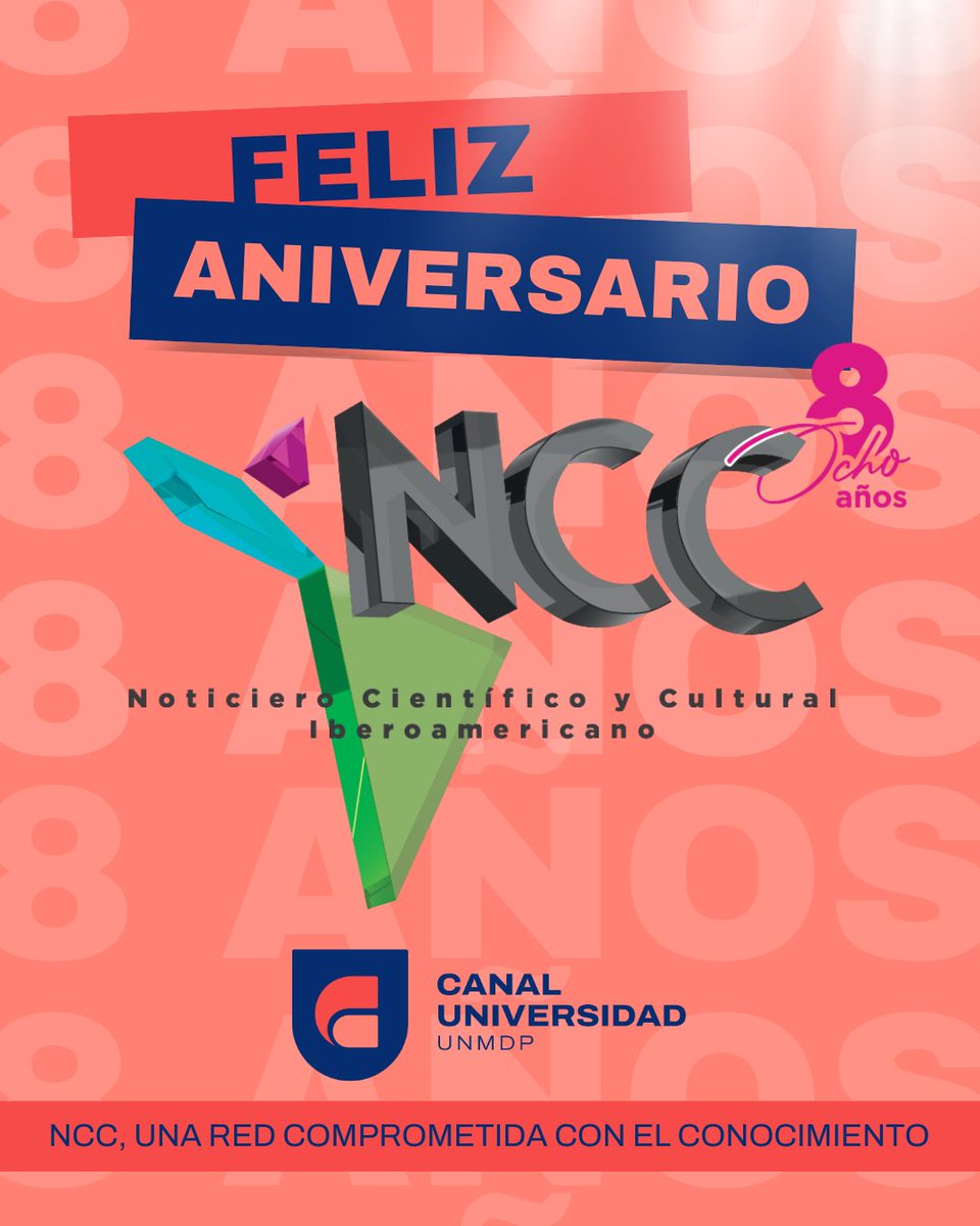 Canal Universidad (@canalunmdp) on Twitter photo Desde Mar del Plata celebramos los 8 años del Noticiero Científico y Cultural Iberoamericano.
Nos honra ser parte del #EcosistemaNCC
📡 Una red comprometida con el conocimiento
🌍 Una voz para toda Iberoamérica
🎉 ¡Felicidades, #NCC8Años!
#FelicitacionesNCC <a href="/NCCIberoamerica/">Noticiero Científico y Cultural Iberoamericano</a> Desde Mar del Plata celebramos los 8 años del Noticiero Científico y Cultural Iberoamericano.
Nos honra ser parte del #EcosistemaNCC
📡 Una red comprometida con el conocimiento
🌍 Una voz para toda Iberoamérica
🎉 ¡Felicidades, #NCC8Años!
#FelicitacionesNCC <a href="/NCCIberoamerica/">Noticiero Científico y Cultural Iberoamericano</a>
