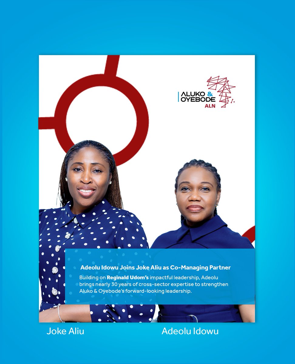 Aluko &amp; Oyebode announces key leadership transitions, reflecting the strength of our bench and continued commitment to excellence.

🔗 Read the full announcement: aluko-oyebode.com/insights/aluko…