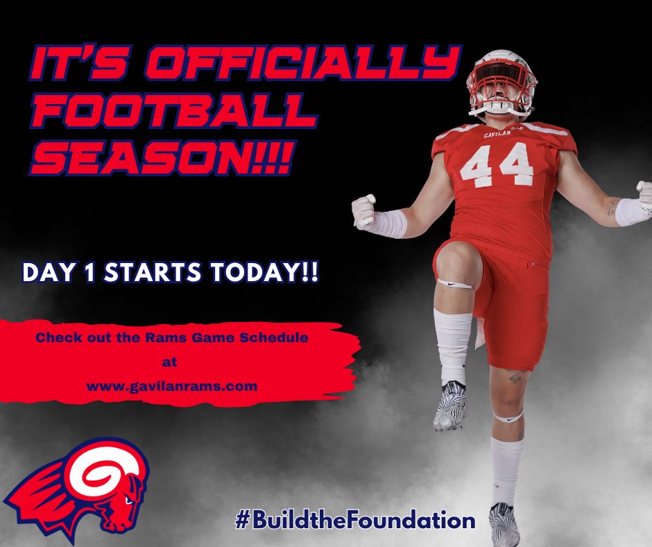 🚨 DAY 1 IS HERE!! 🚨
Rams Football is officially in session and we’re coming in HOT 🔥
Let’s get LOUD and show out this season!
👉 Game schedule: gavilanrams.com

#BuildTheFoundation #BringTheNoise #GavFootball #GoRams