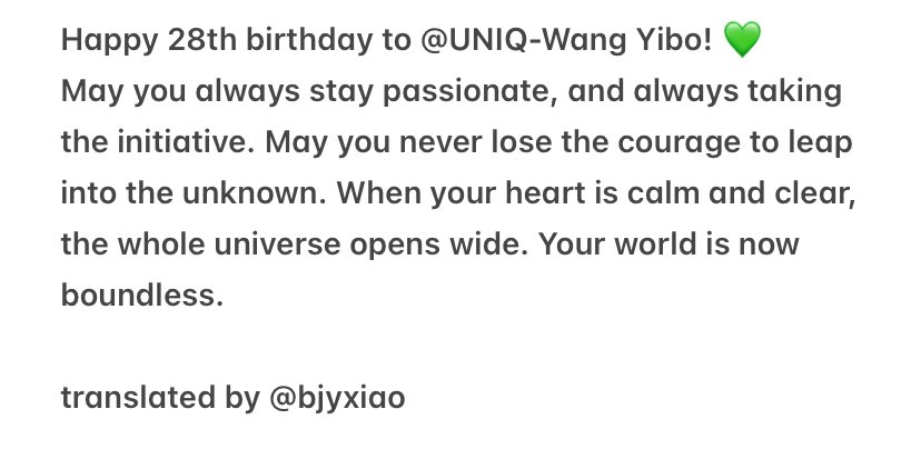 250805 YIBO-OFFICIAL’s birthday letter for Wang Yibo 💌

happy 28th birthday Yibo 💕