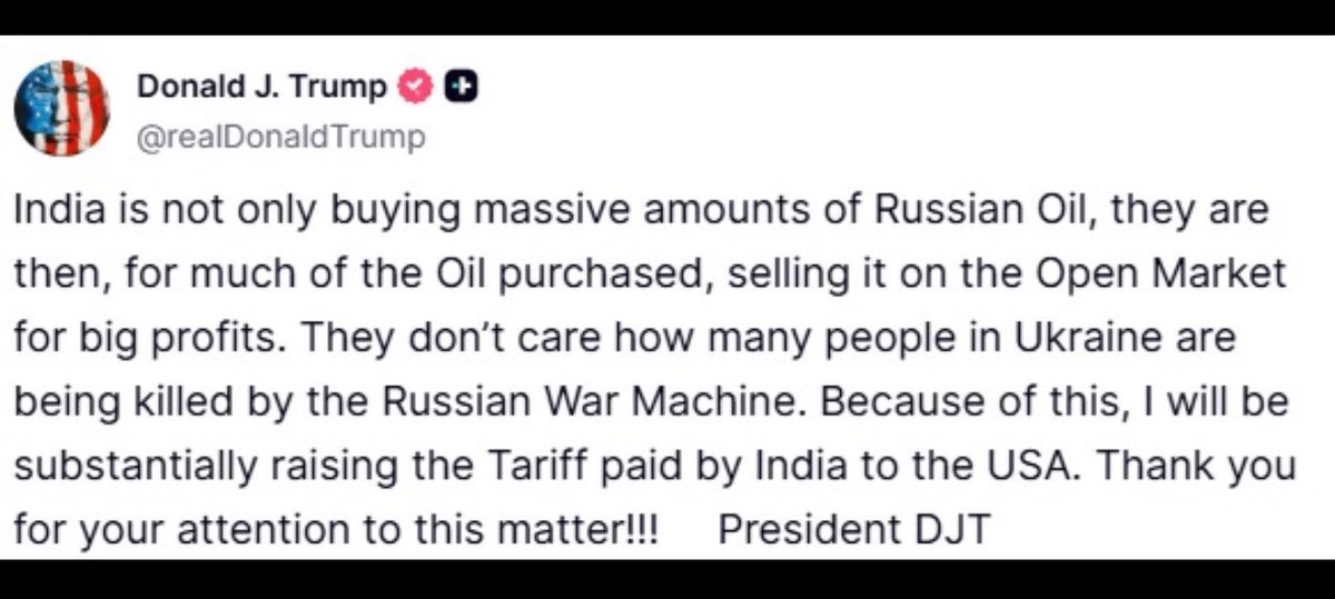 Trump tests #India again….

More tariffs on Delhi soon by Delulu #Trump