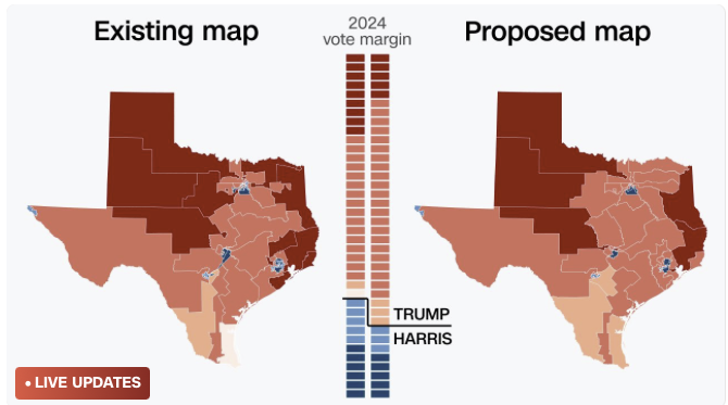 From the roof tops...  land (area) does not vote.