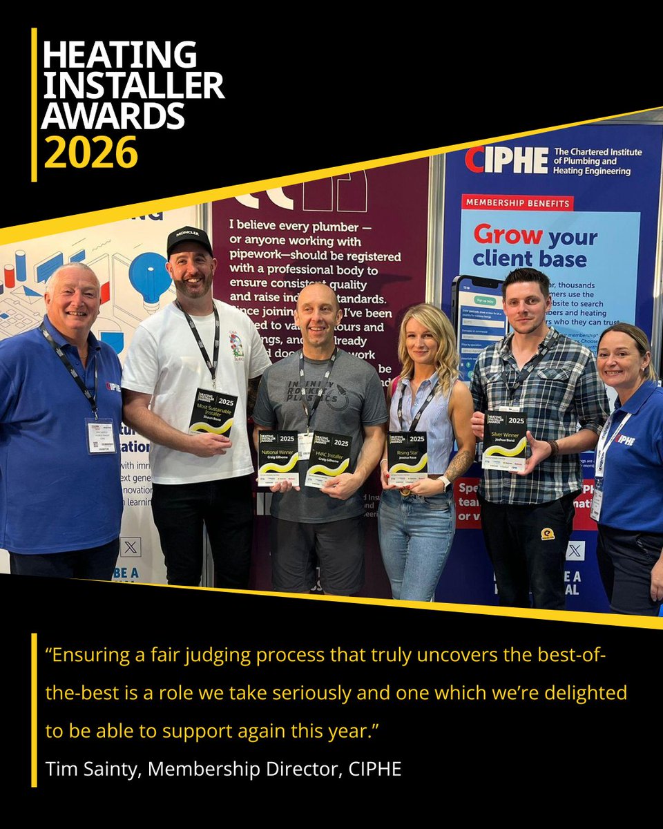 HIAwards's tweet image. We’re very happy to announce that the CIPHE returns as a key partner for the  2026 – as we enter our 11th year of celebrating the UK’s top trade talent.

This partnership is a vital part of what makes HIA the most technical award in the industry!

#HIA2026 #HIA #CIPHE